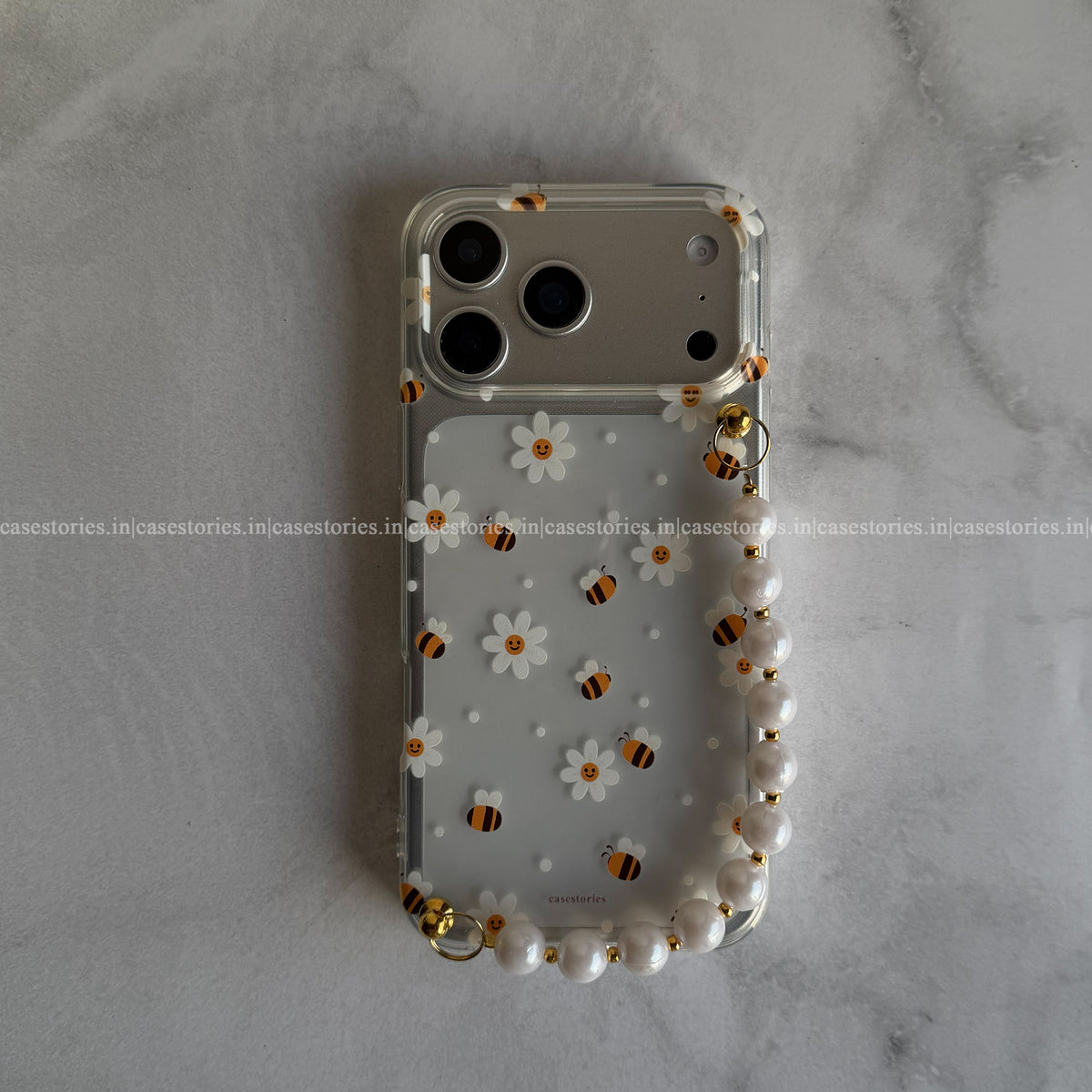 Honeybee Pearl Transparent Chain Case