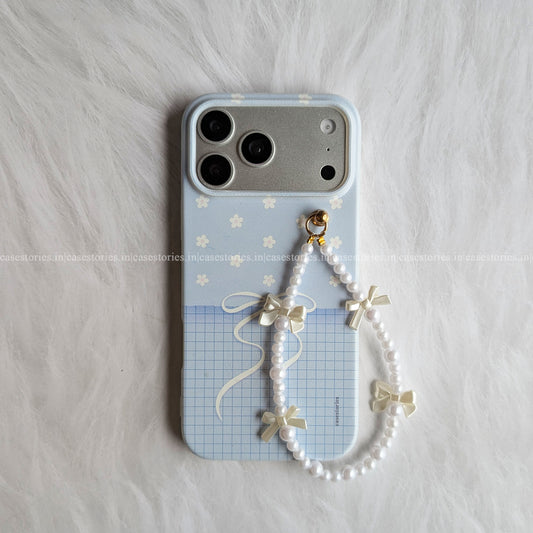 Blue Blush Bow Bloom Chain Case