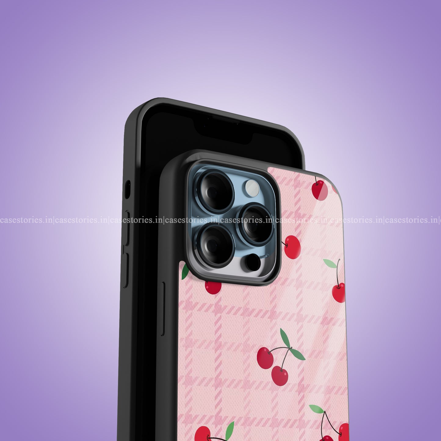 Cherry Plaid Crush Premium Glossy Phone Case