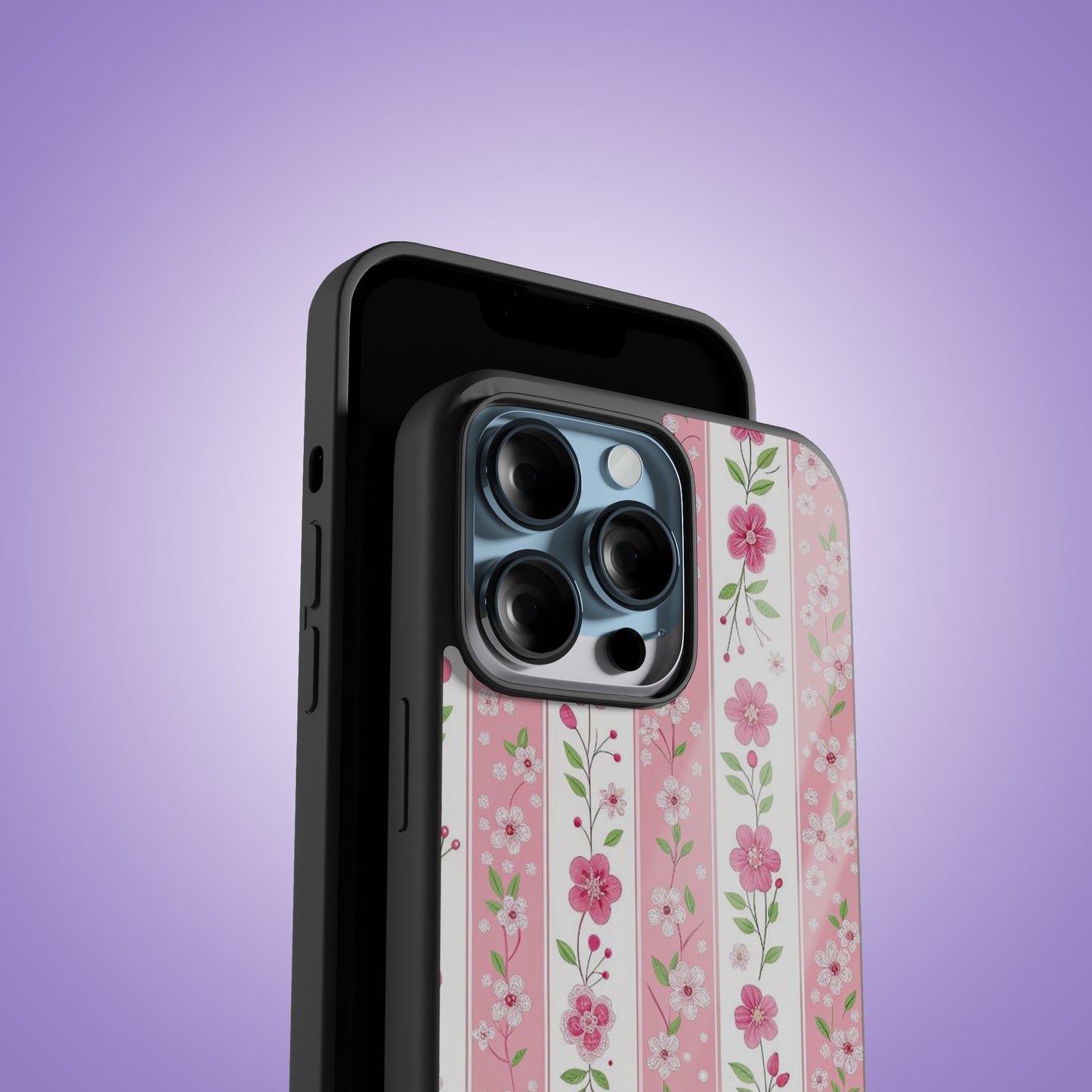 Rosy Garden Lines Premium Glossy Phone Case