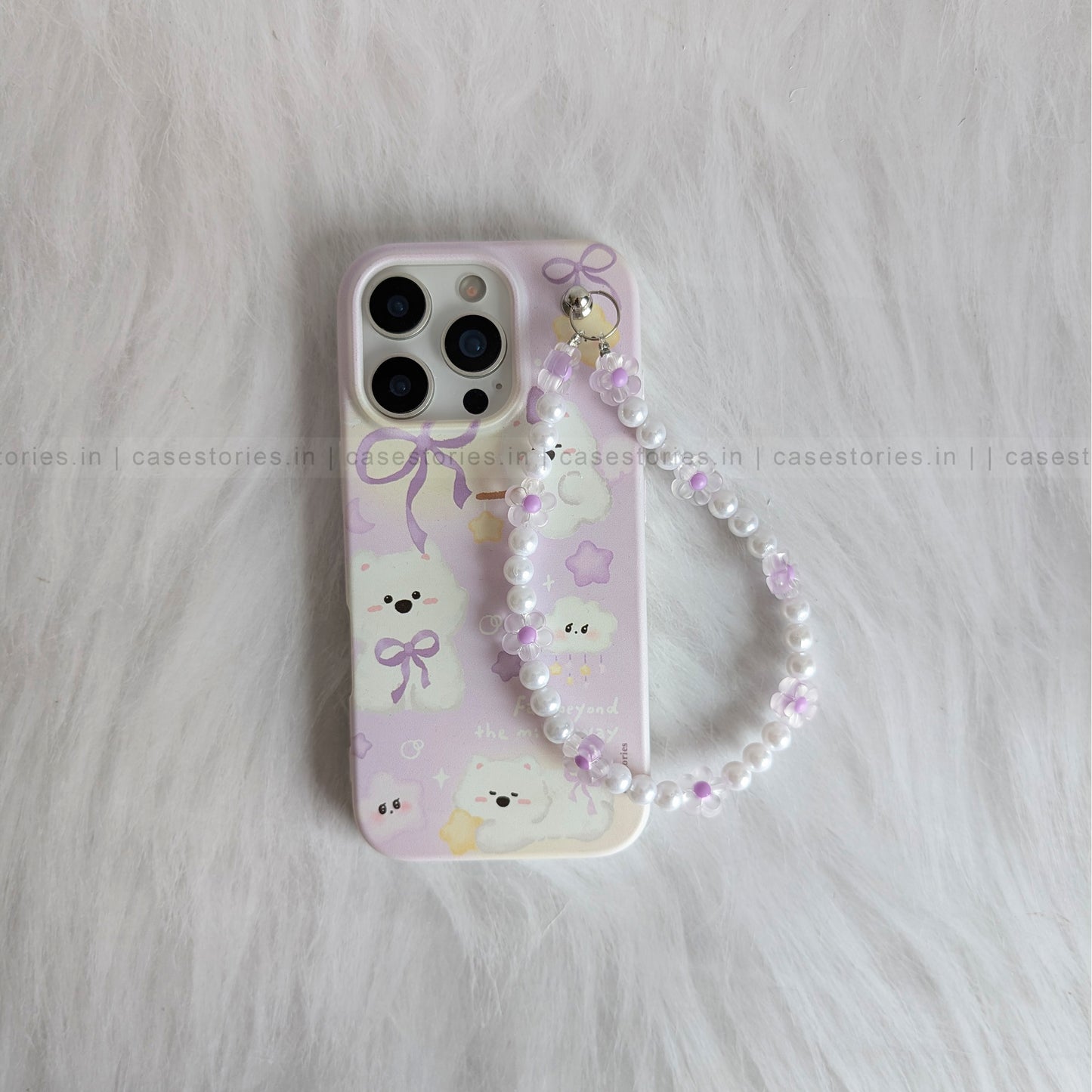 Purple Cherry Puff Chain Case