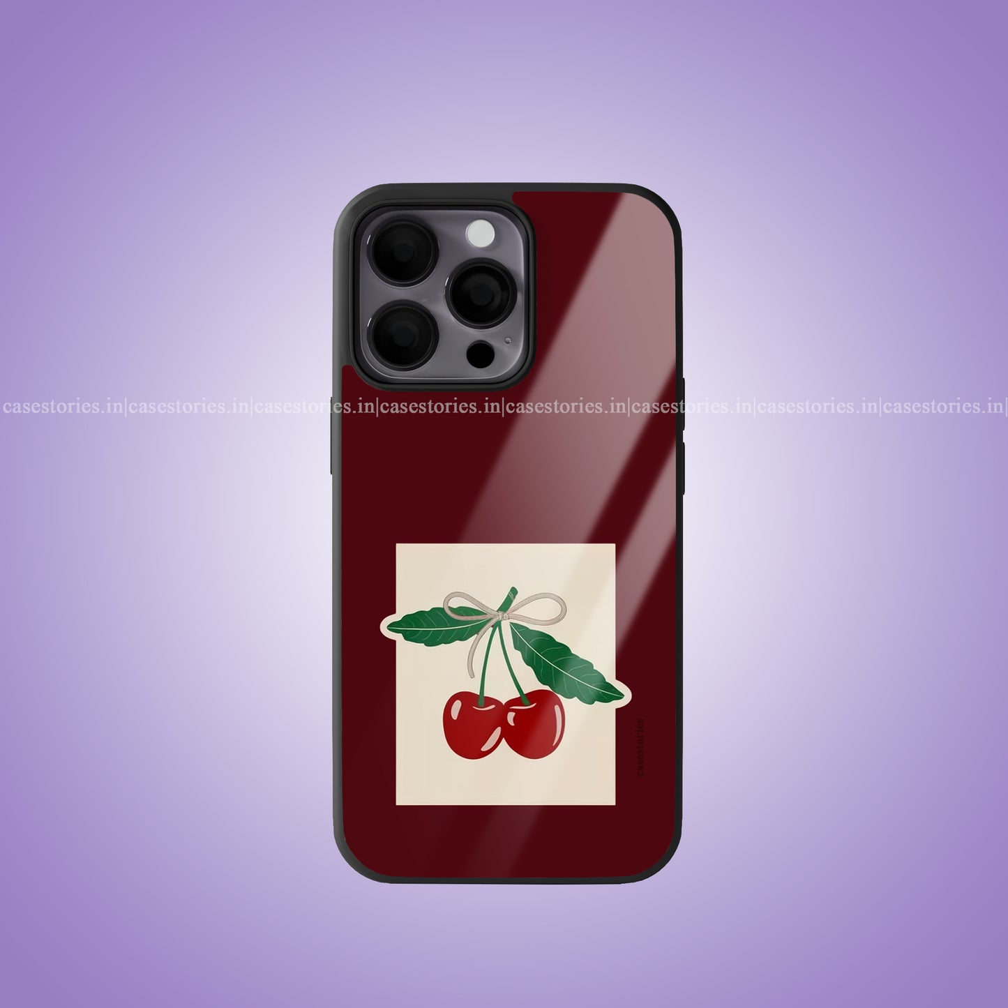 Vintage Cherry Note Premium Glossy Phone Case