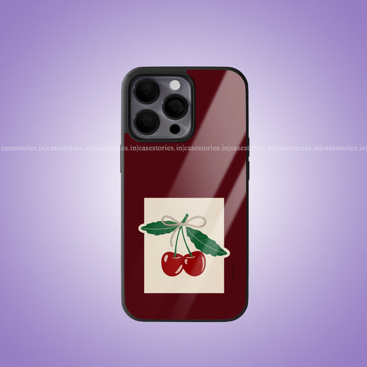 Vintage Cherry Note Premium Glossy Phone Case