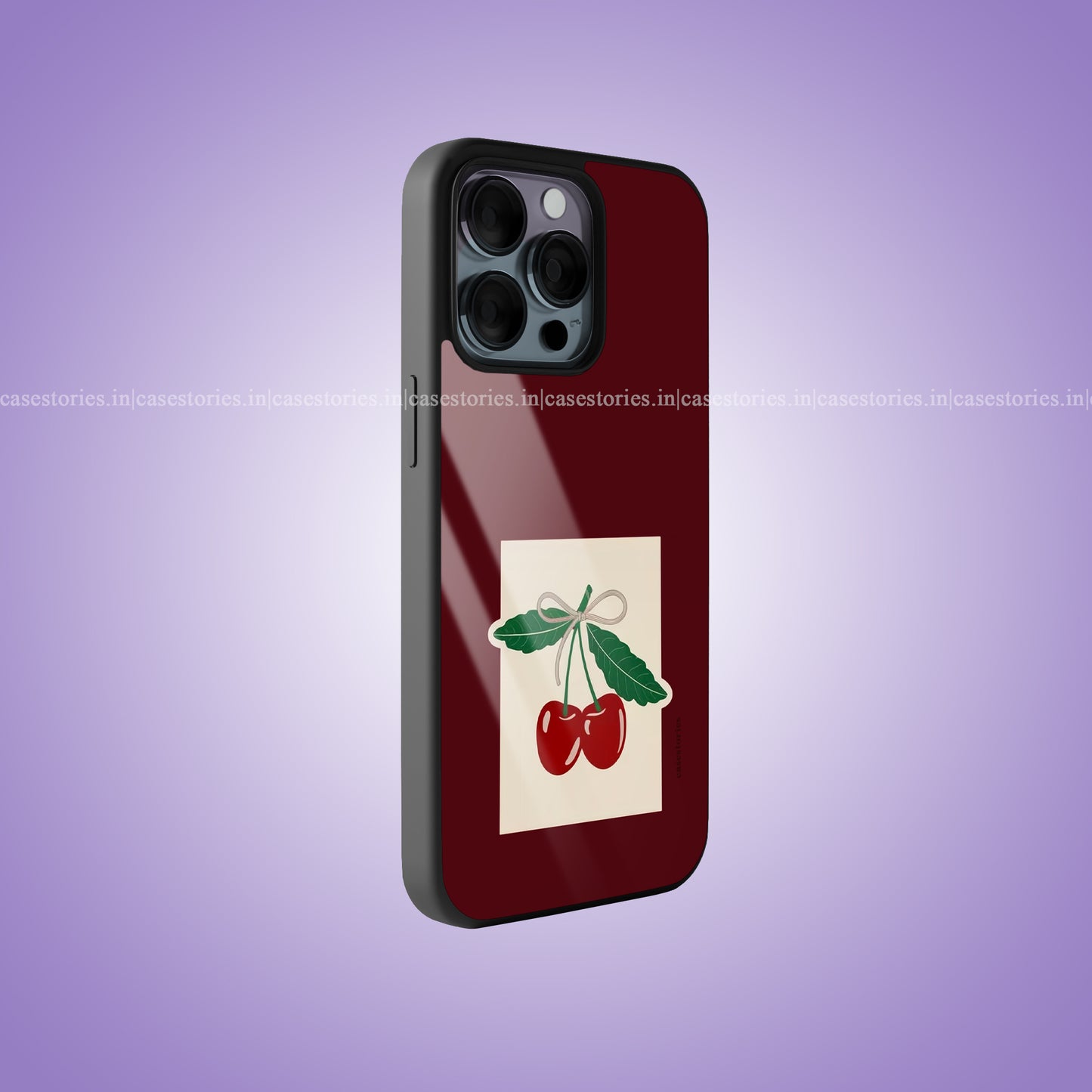 Vintage Cherry Note Premium Glossy Phone Case