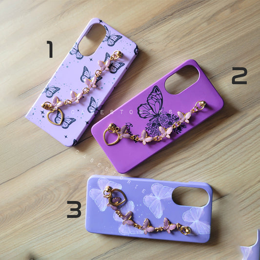 White, Blue & Purple Butterfly Chain Cover