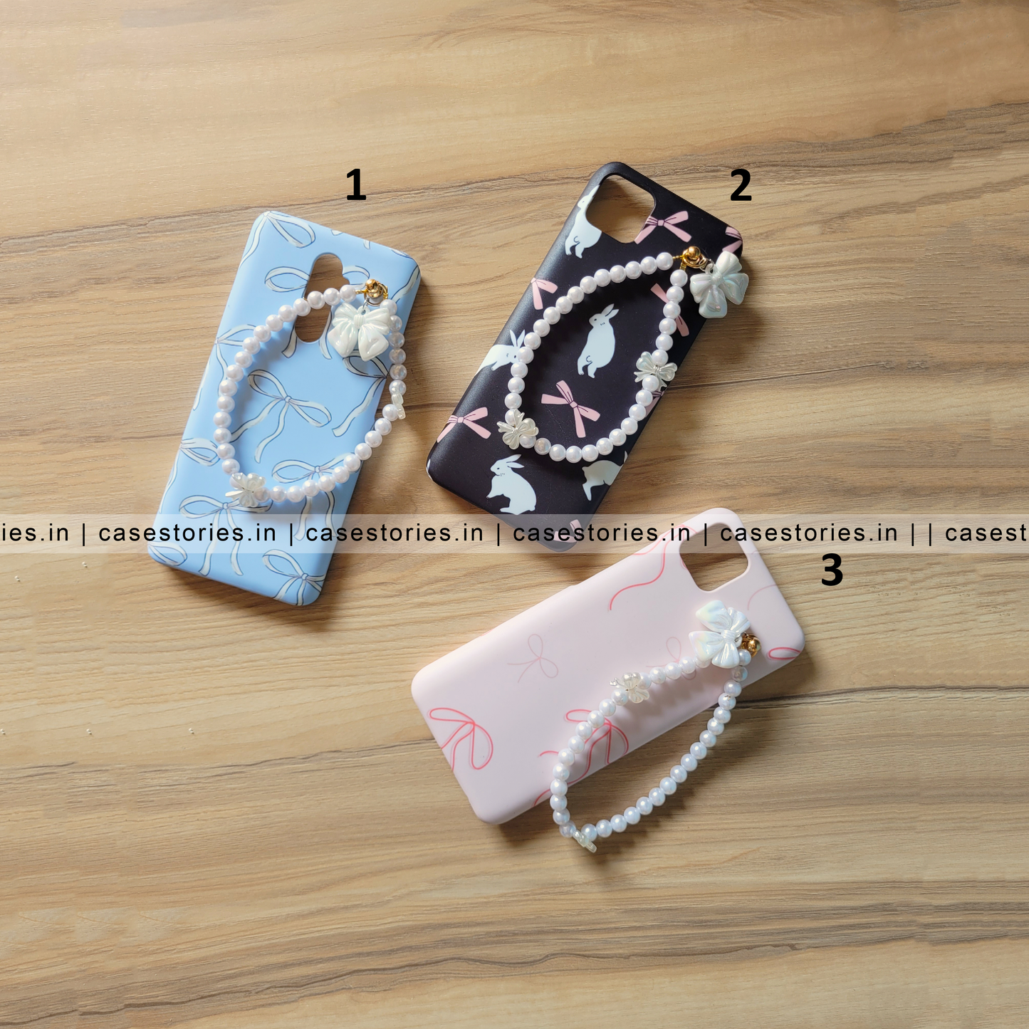 Aesthetic Bow With Pearl Chain Mobile Cover