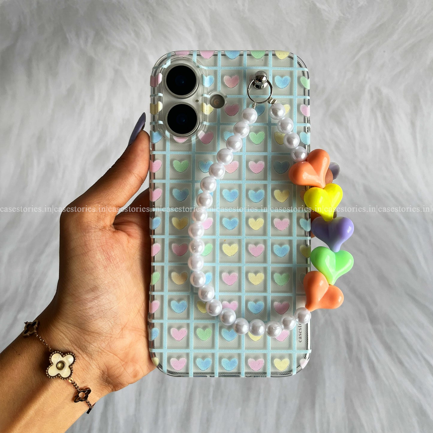 Candy Hearts Case Transparent Mobile Cover
