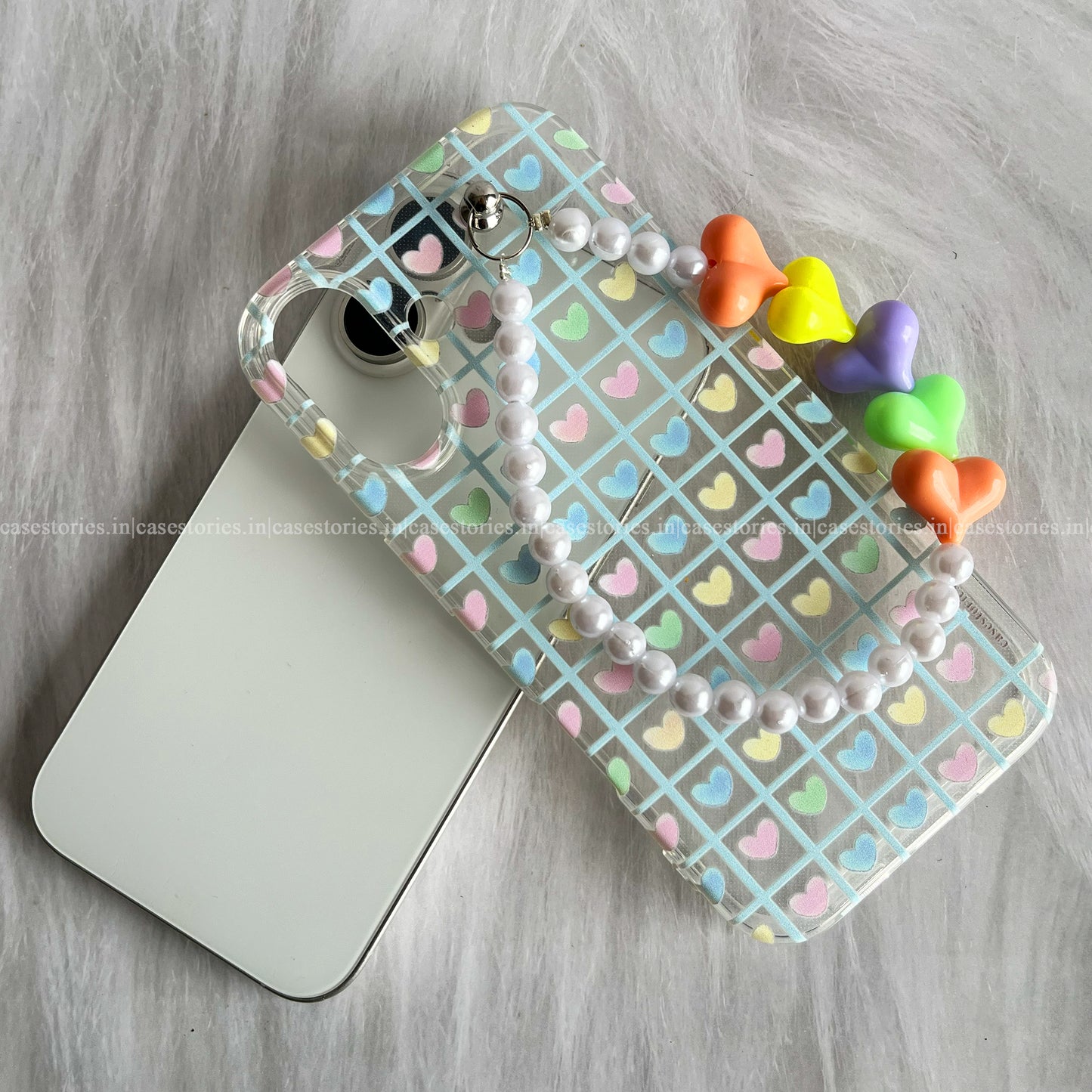 Candy Hearts Case Transparent Mobile Cover