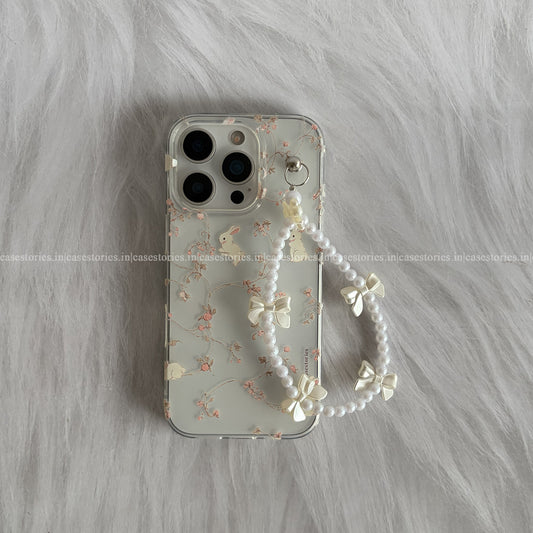 Petal Bunny Transparent Chain Case