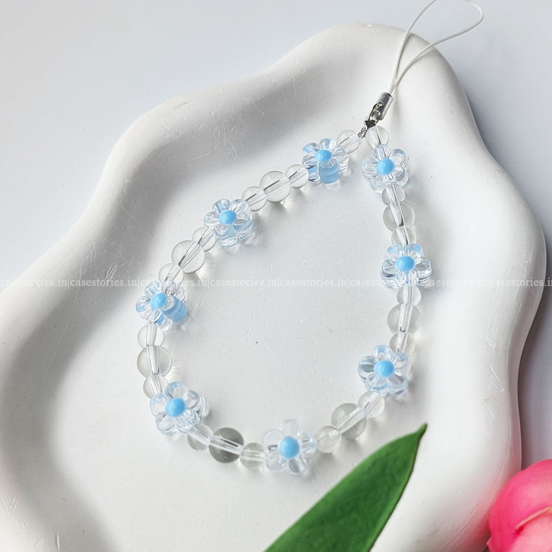 Blue Floral Dayz Mobile charm