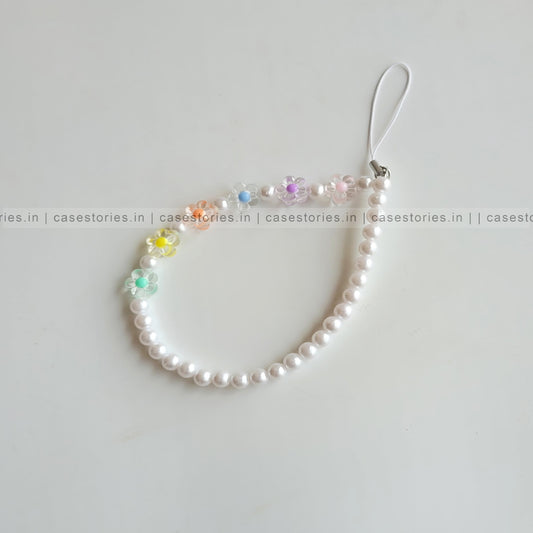 Colorful Aesthetic Flowers with Pearl Mobile Charm