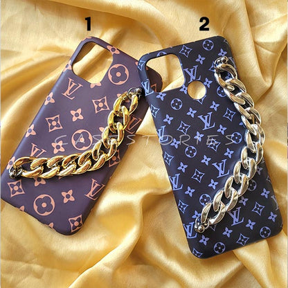Luxury Pattern With Golden & Sliver Chain Mobile Cover