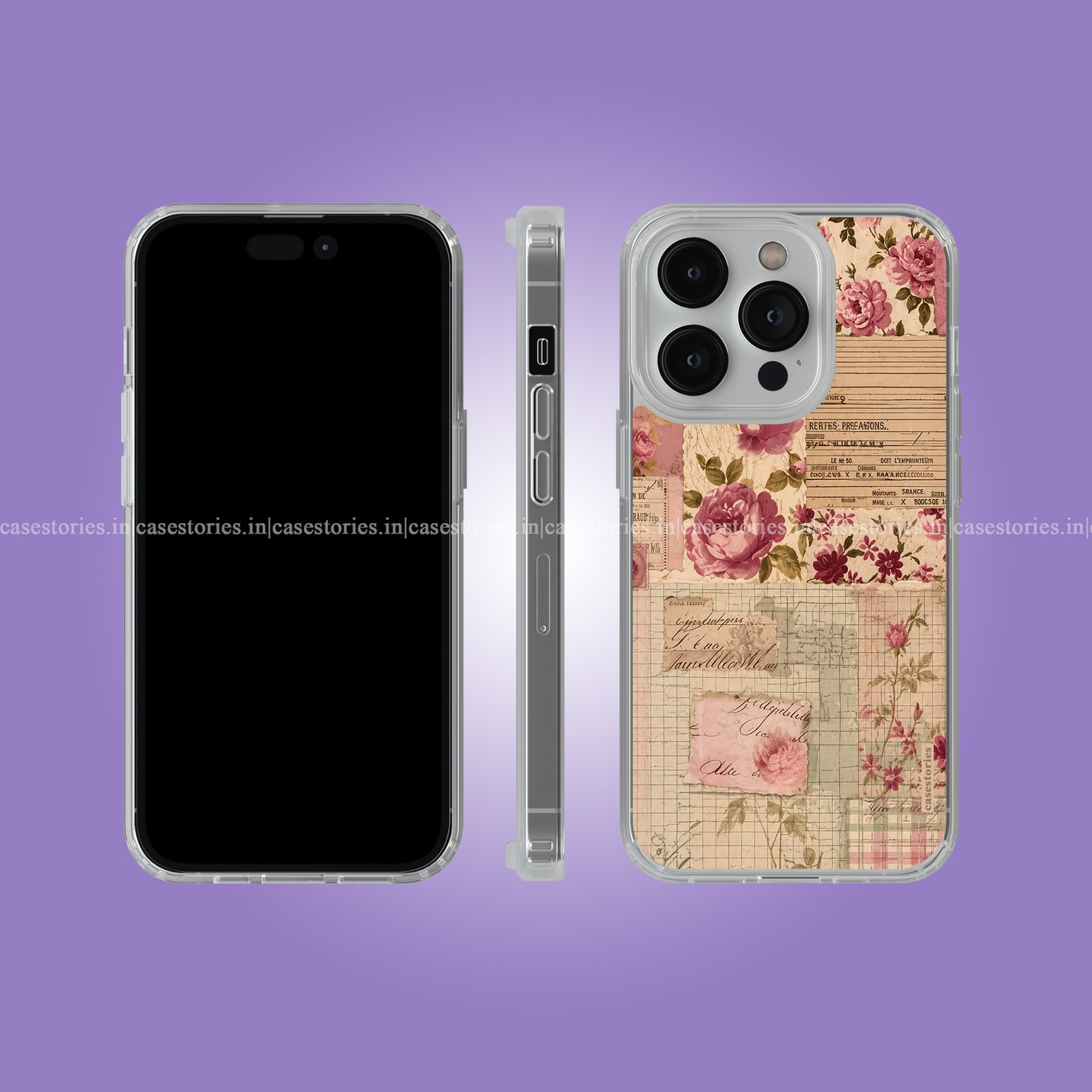 Vintage Rose Letters Soft Case