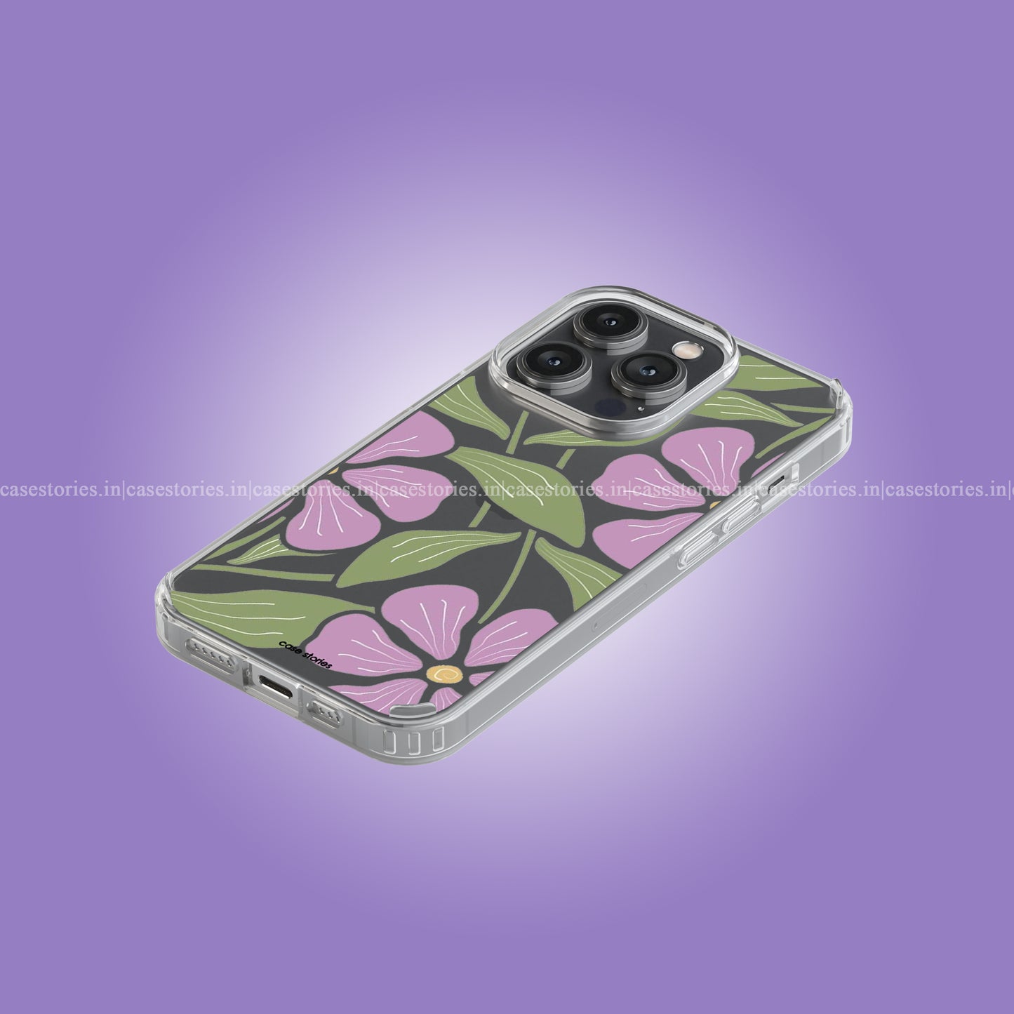 Purple Florel Clear Soft Case