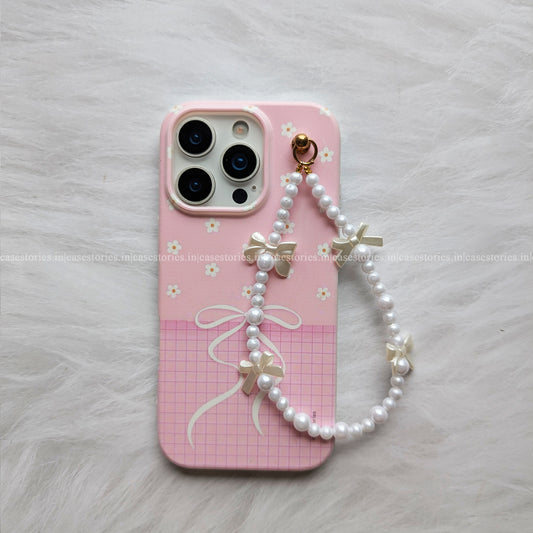 Pink Blush Bow Bloom Chain Case