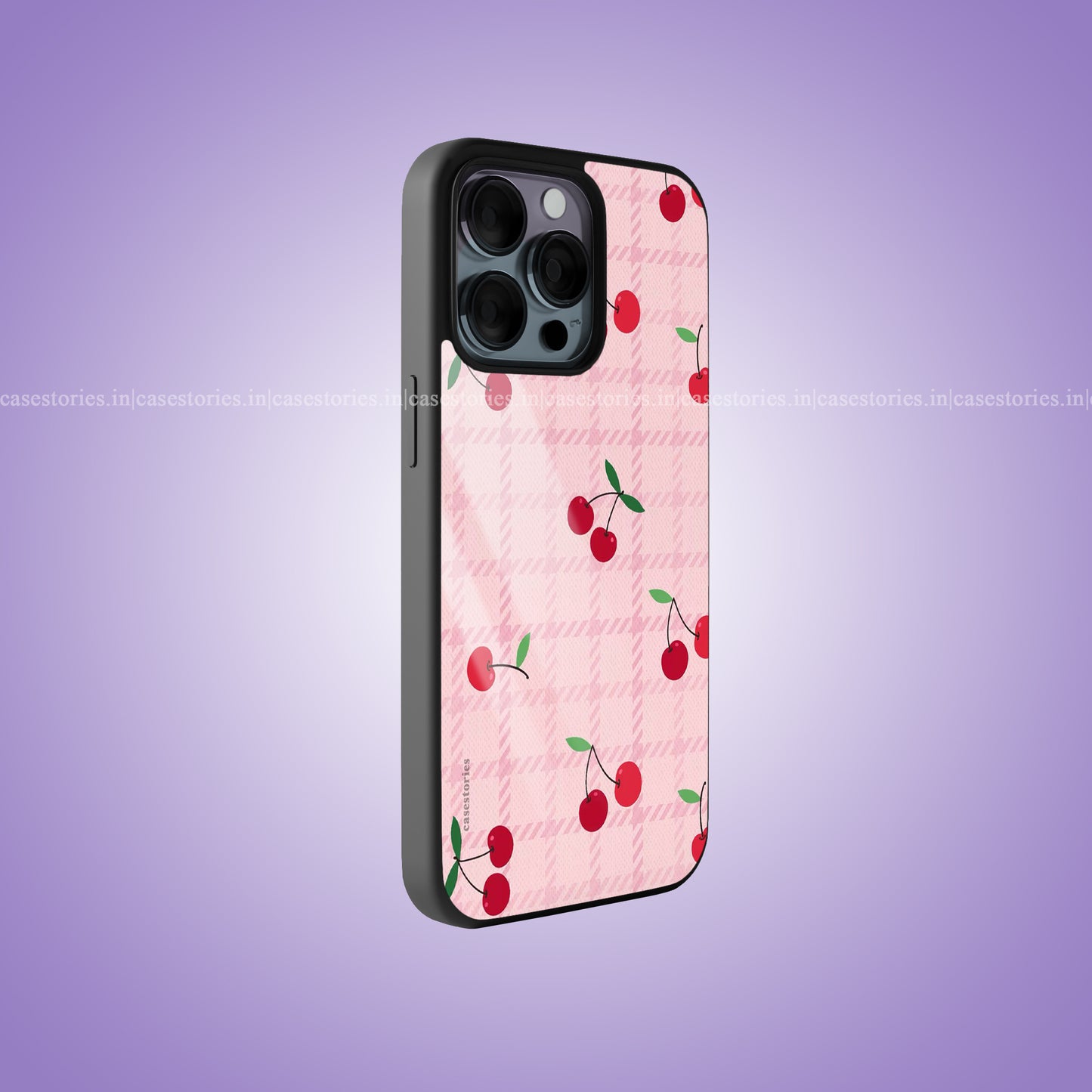 Cherry Plaid Crush Premium Glossy Phone Case