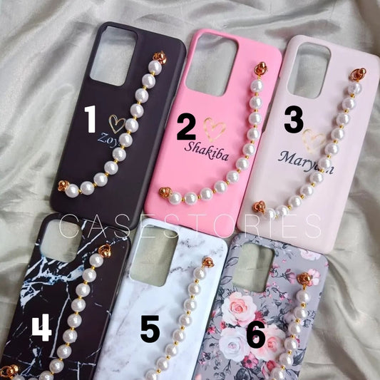 Pain & Patterned Pearl Chain Mobile Cover