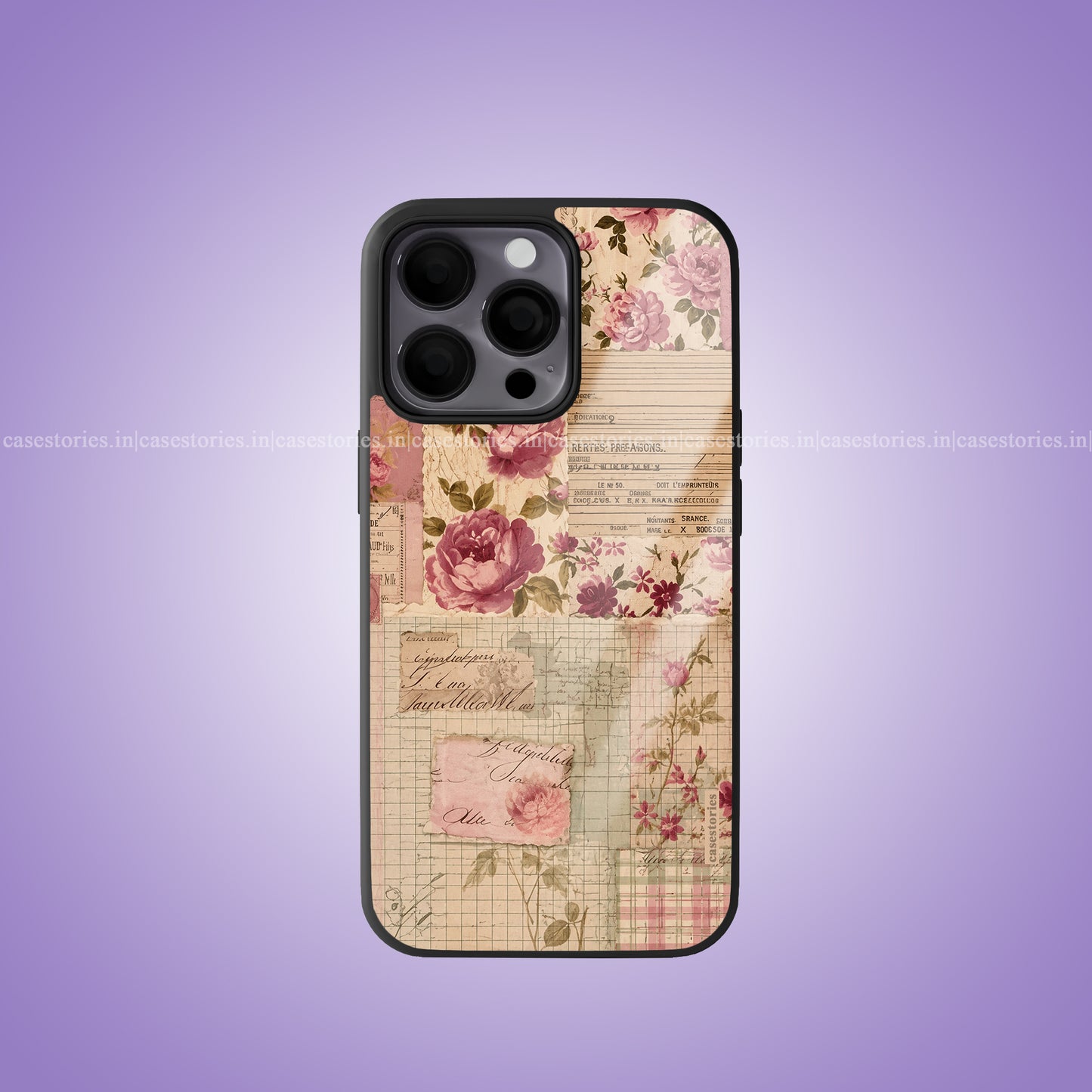 Vintage Rose Letters Premium Glossy Phone Case