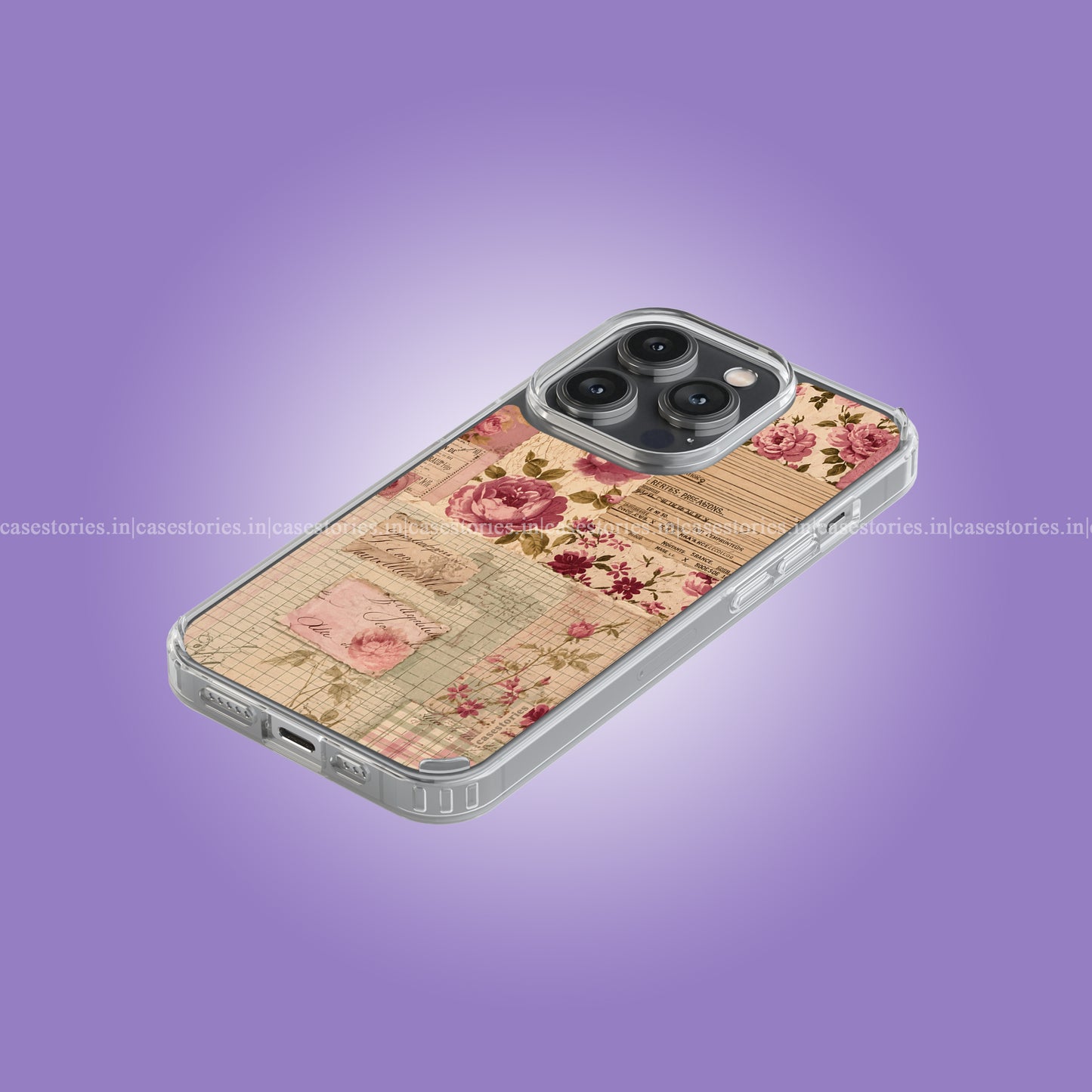Vintage Rose Letters Soft Case