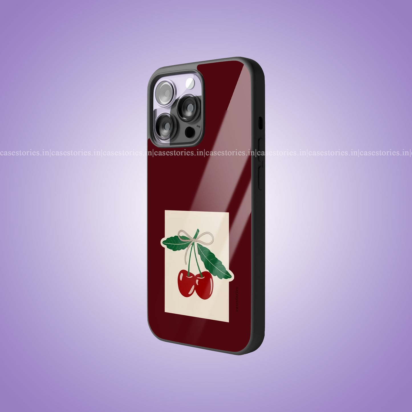 Vintage Cherry Note Premium Glossy Phone Case