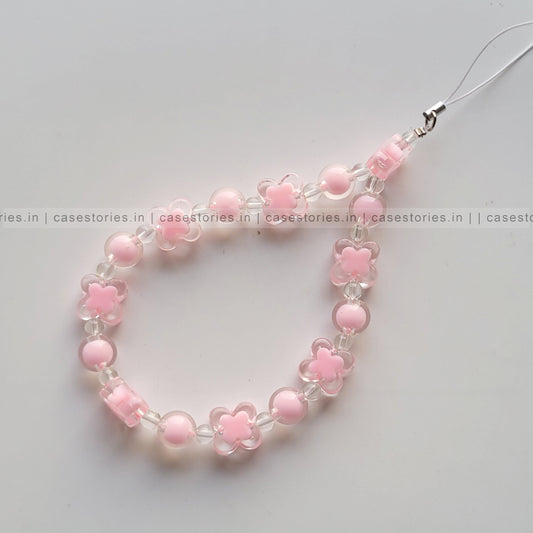 Pink Butterfly with Pink Beads Mobile Charm