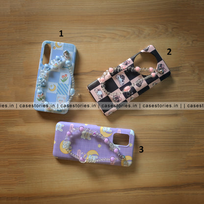 Aesthetic Bunny Pattern Kawai Cover With Charm Mobile Cover