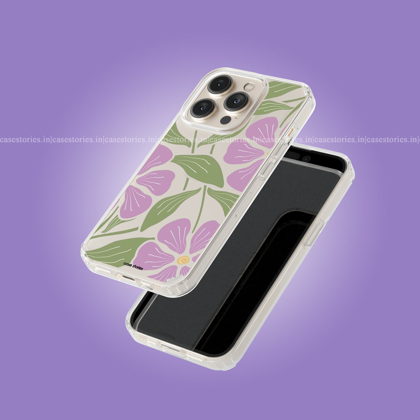 Purple Florel Clear Soft Case