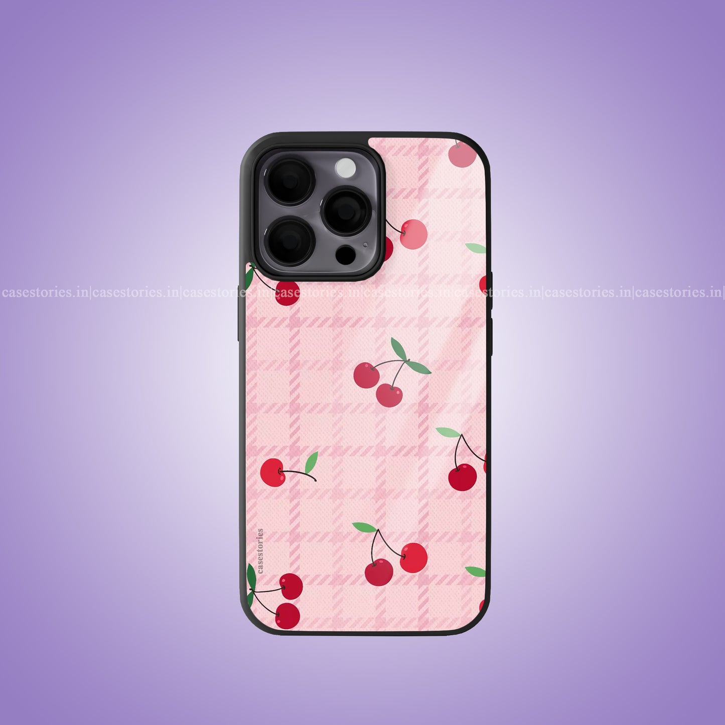 Cherry Plaid Crush Premium Glossy Phone Case