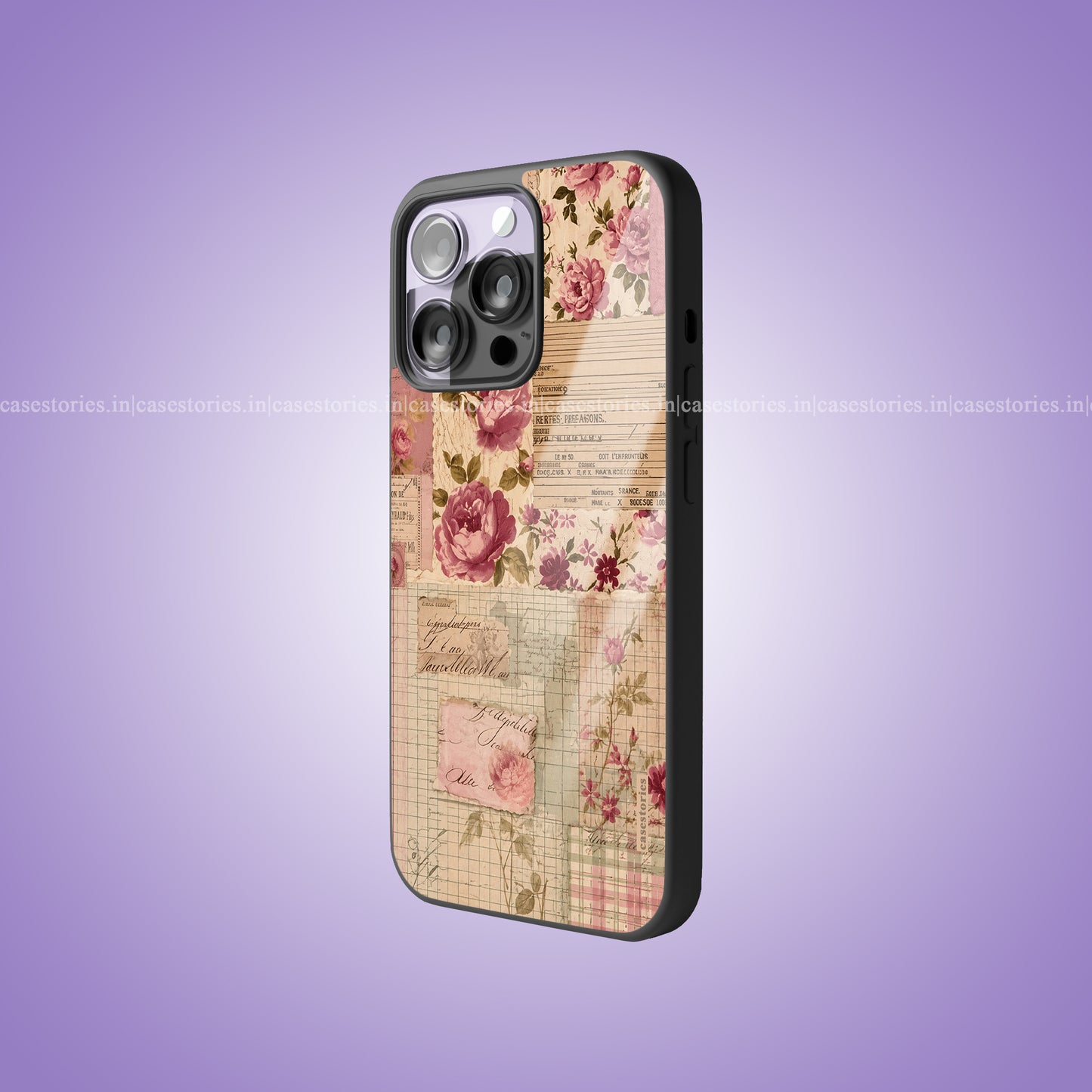 Vintage Rose Letters Premium Glossy Phone Case