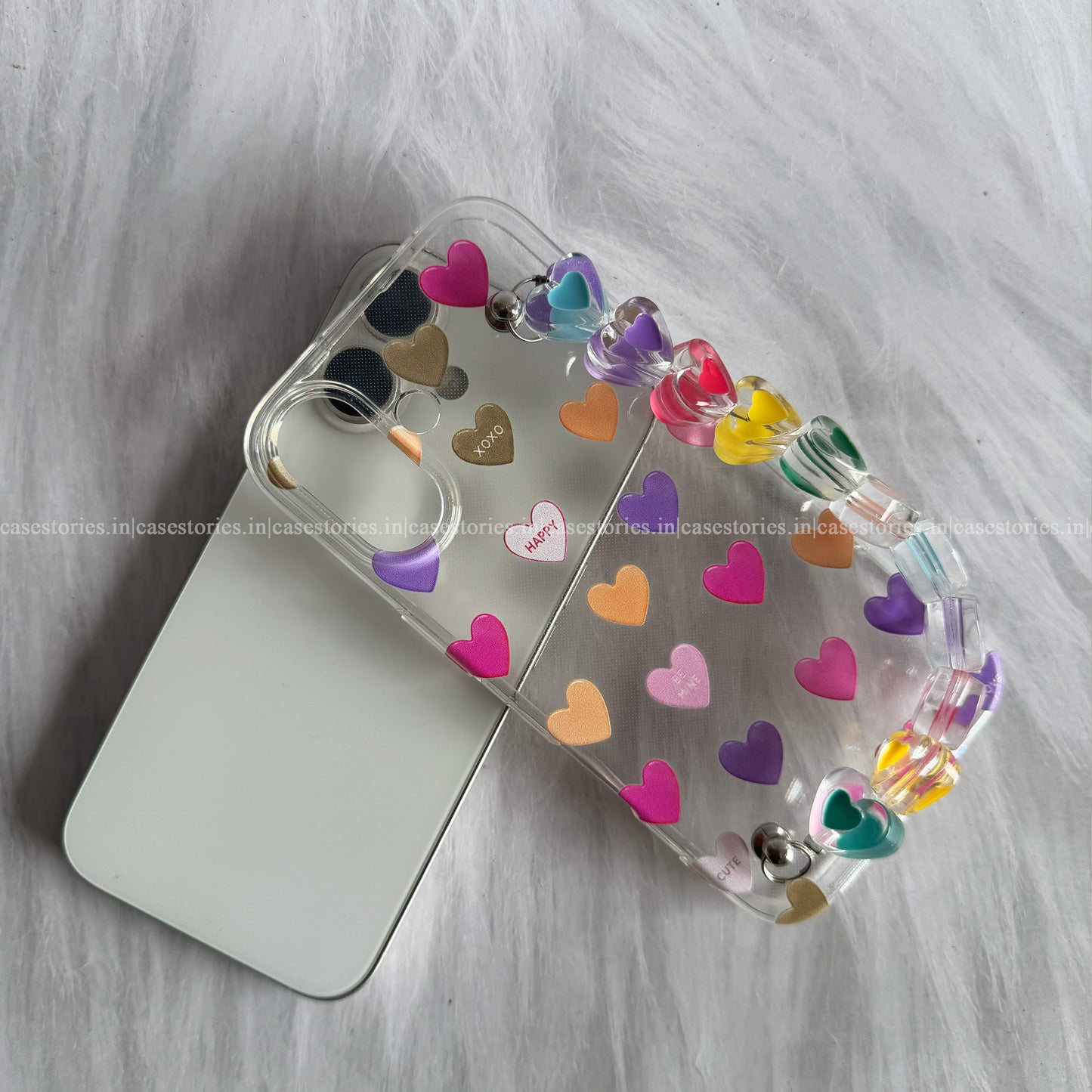 Candy Crush Hearts Transparent Chain Case