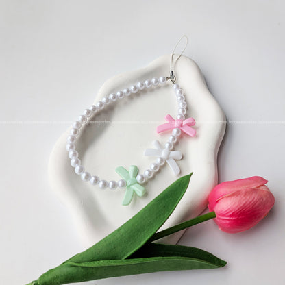 Pastel Bow with Pearl Mobile Charm
