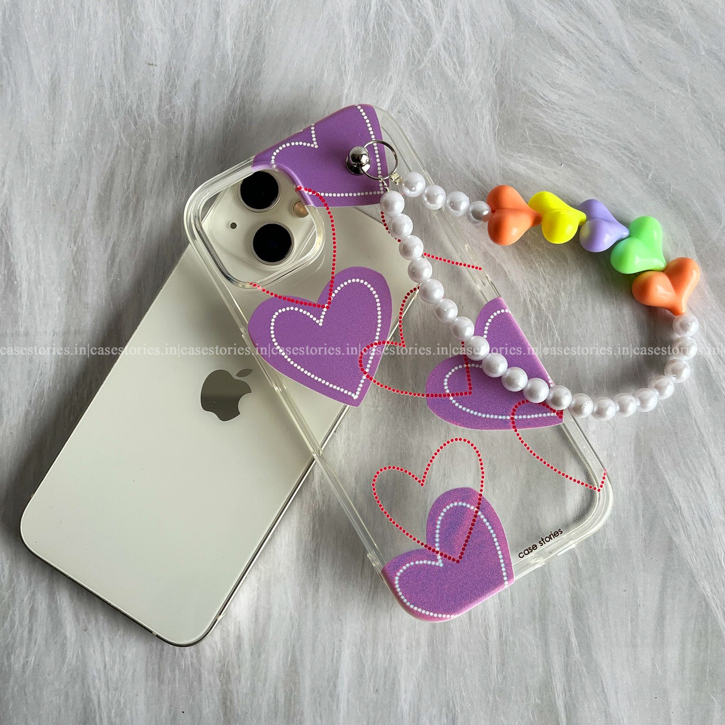 Sweetheart purple Bloom Transparent Chain Case