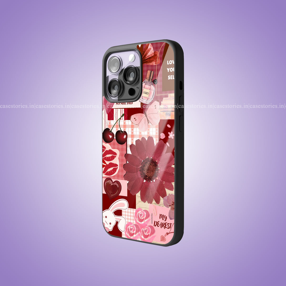 Cherry Girl Collage Premium Glossy Phone Case