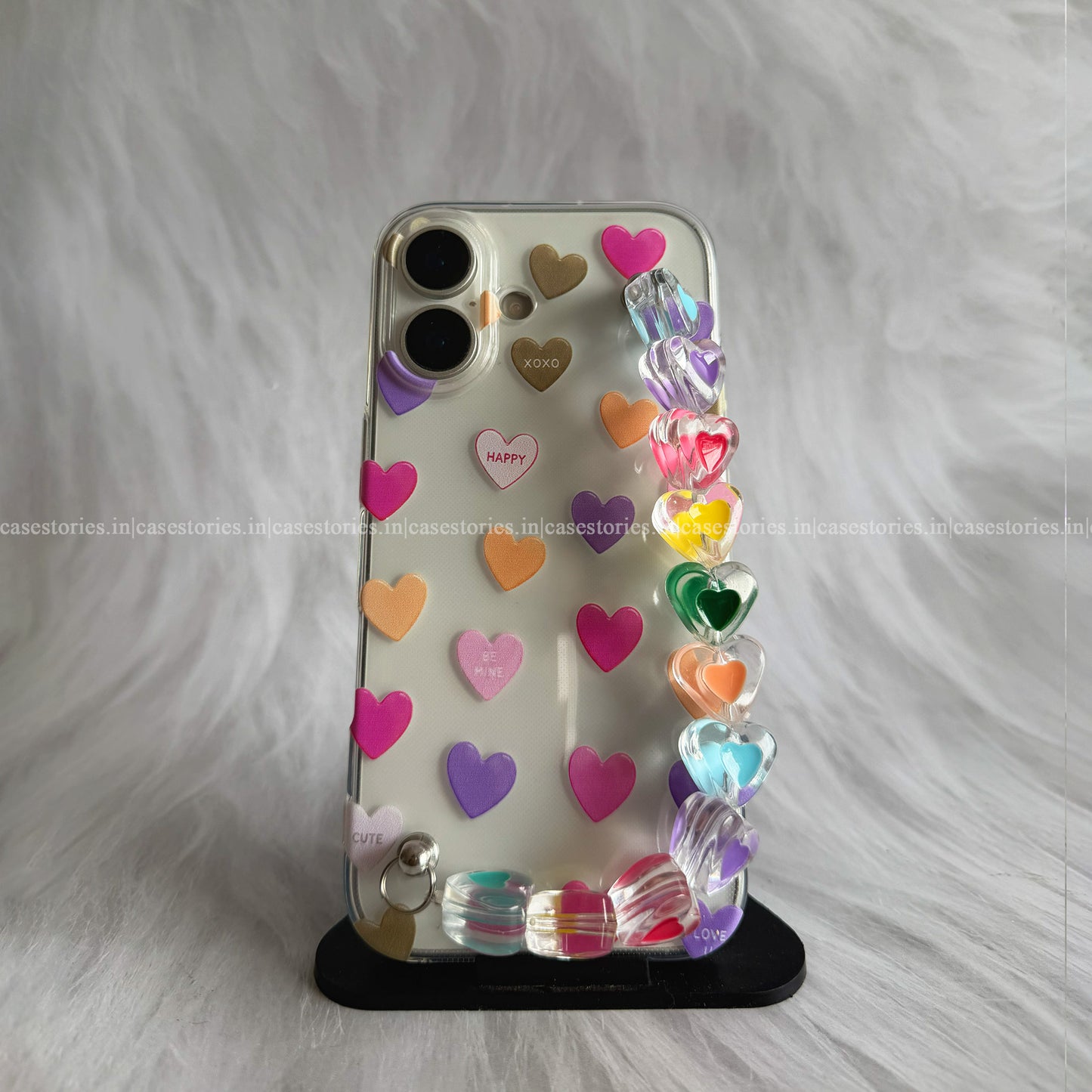 Candy Crush Hearts Transparent Chain Case