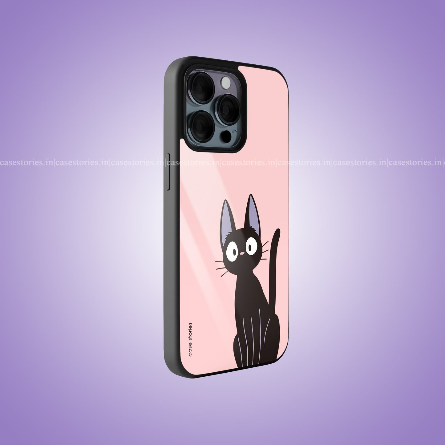 Black Starring Cat Premium Glossy Phone Case