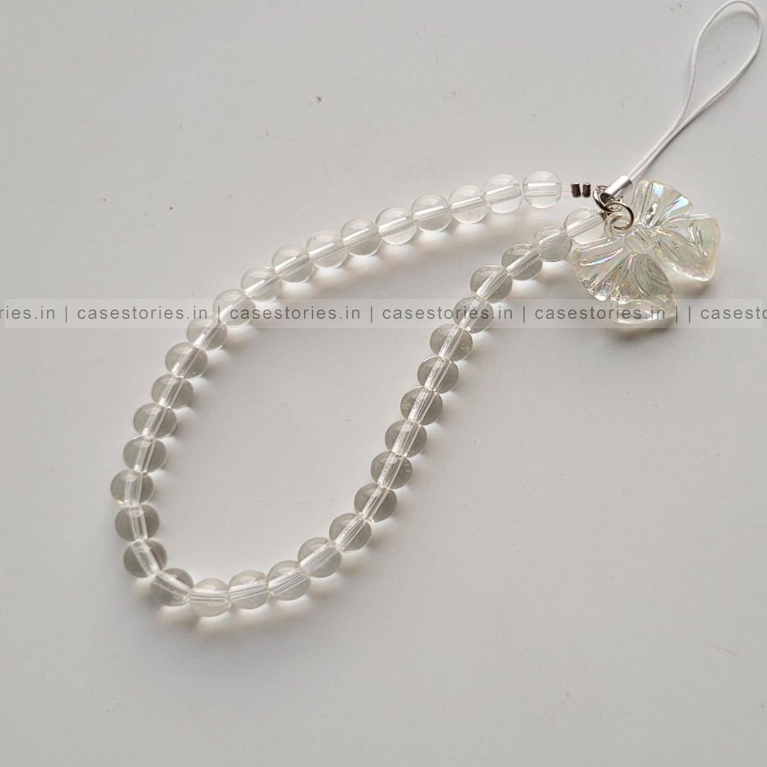 Bow with Crystal Beads Mobile Charm