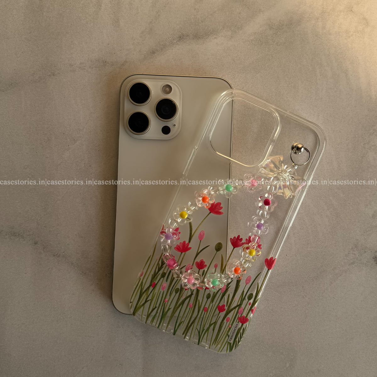 Bloom Bow Garden Transparent Chain Case