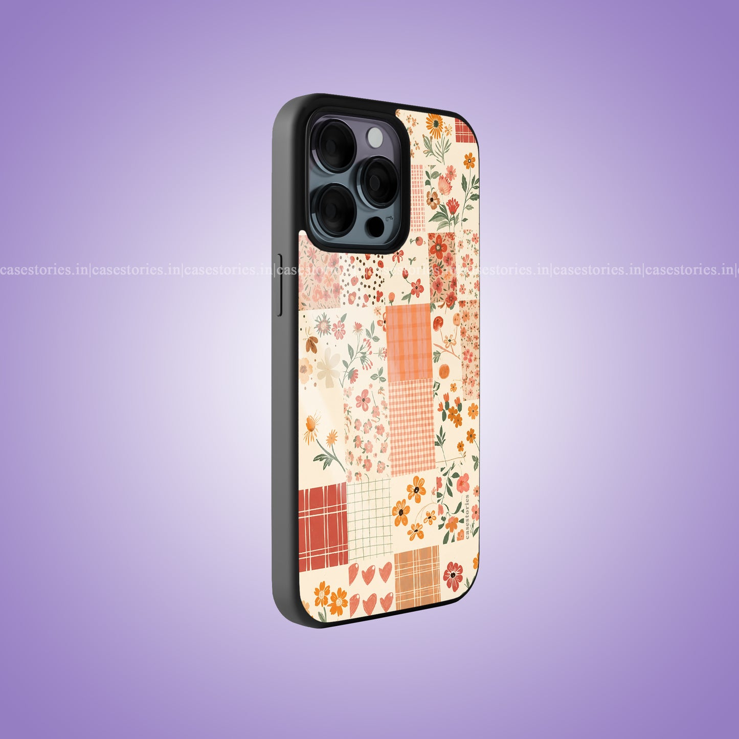 Peachy Patchwork Premium Glossy Phone Case