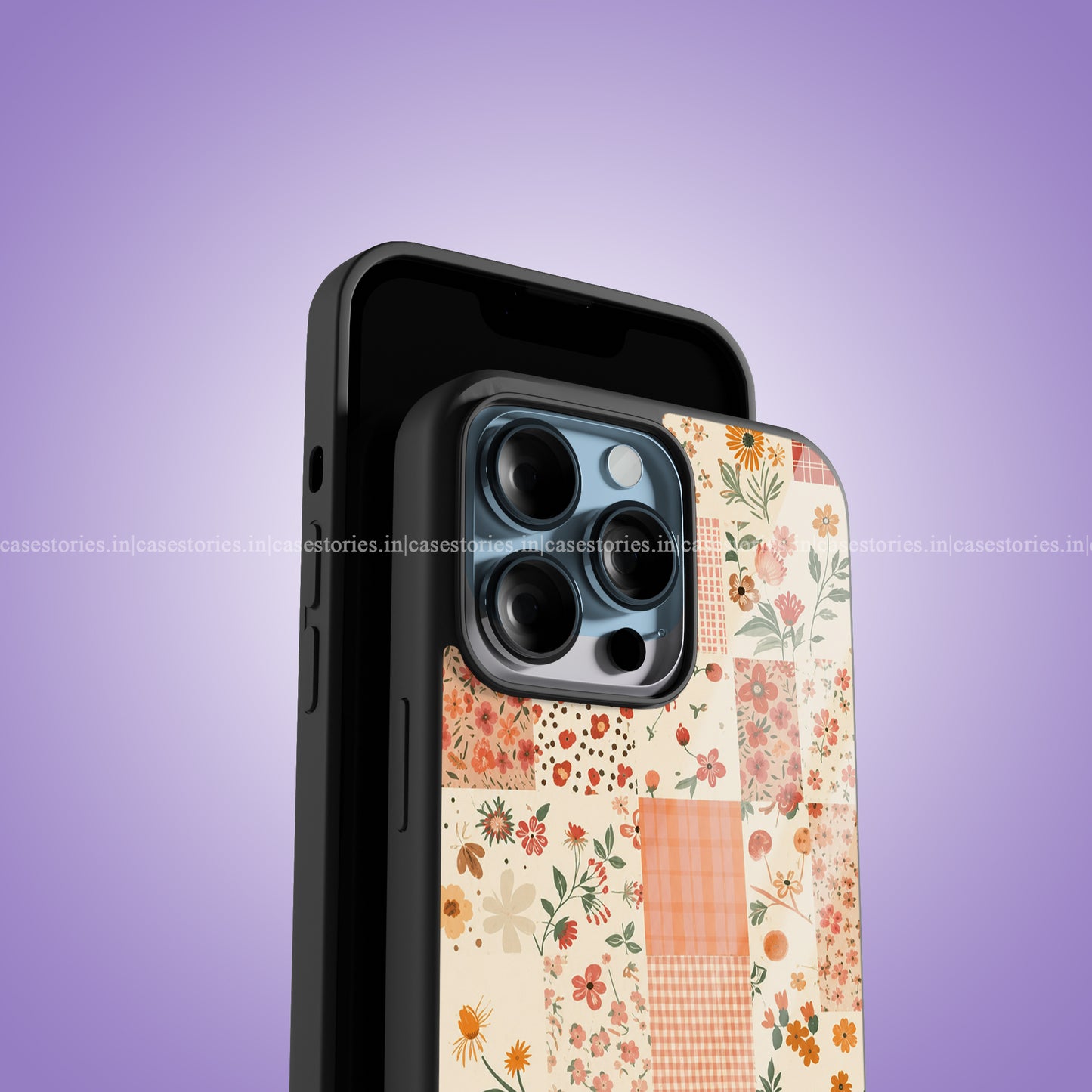 Peachy Patchwork Premium Glossy Phone Case