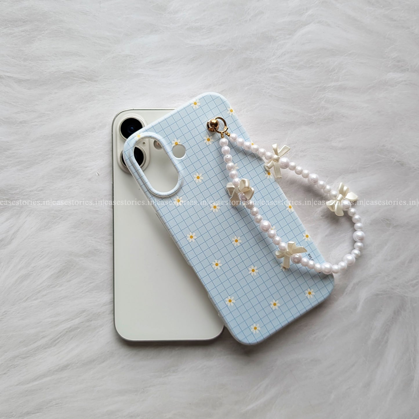 Blue Daisy Grid Chain Case
