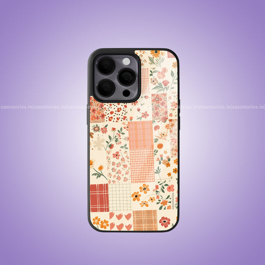 Peachy Patchwork Premium Glossy Phone Case