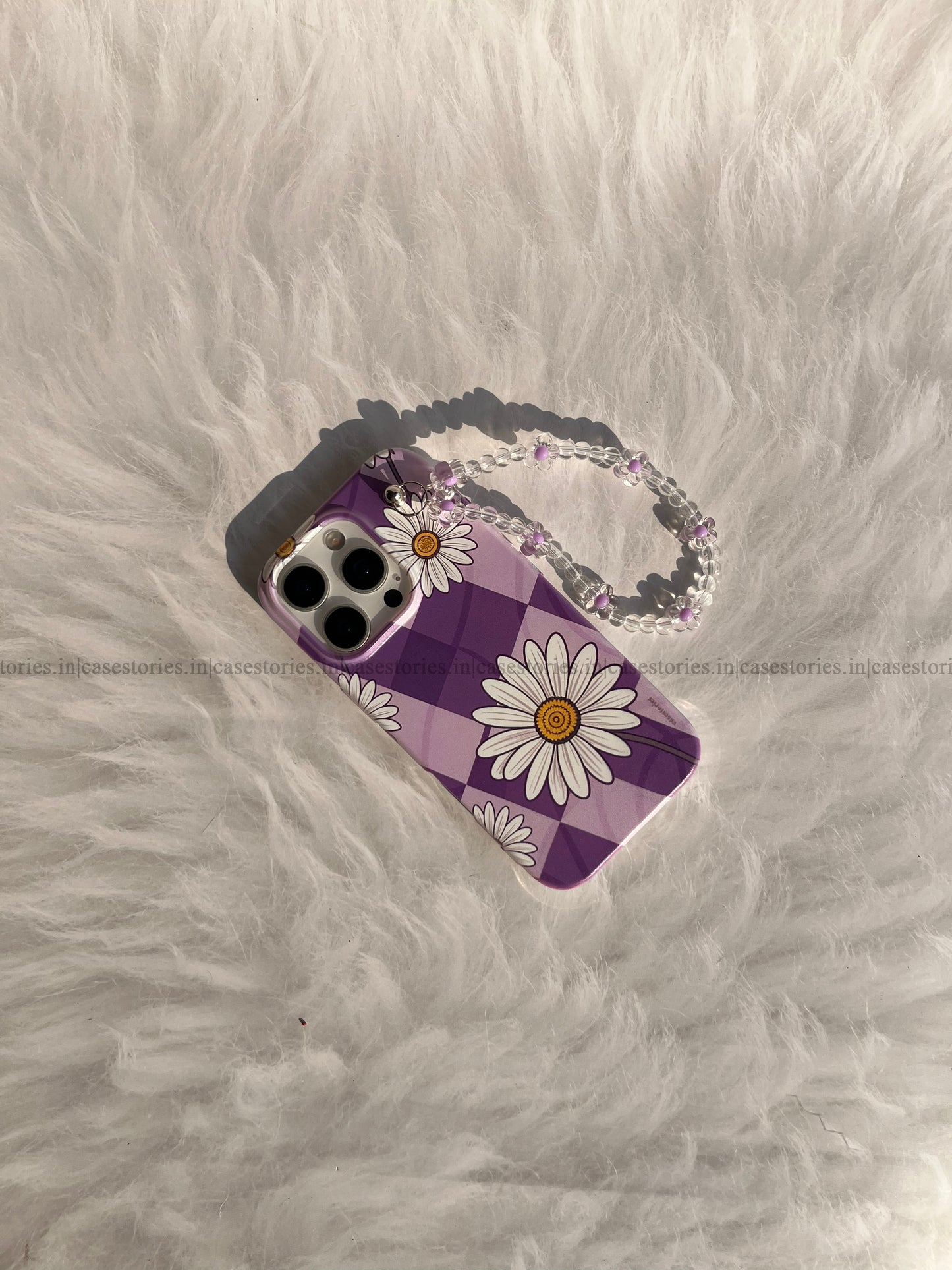 Purple Daisy Gingham Chain Case