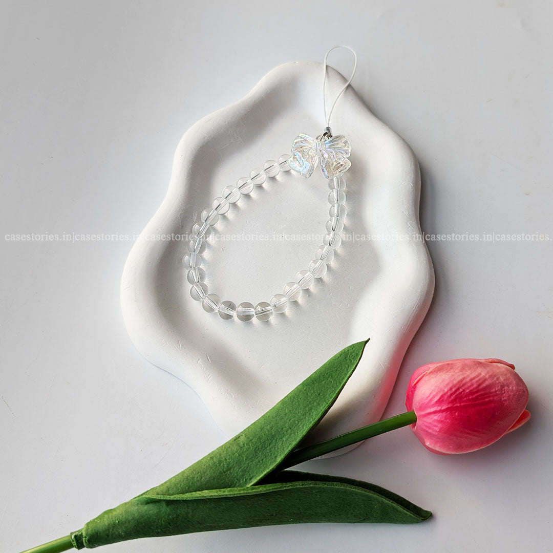 Bow with Crystal Beads Mobile Charm