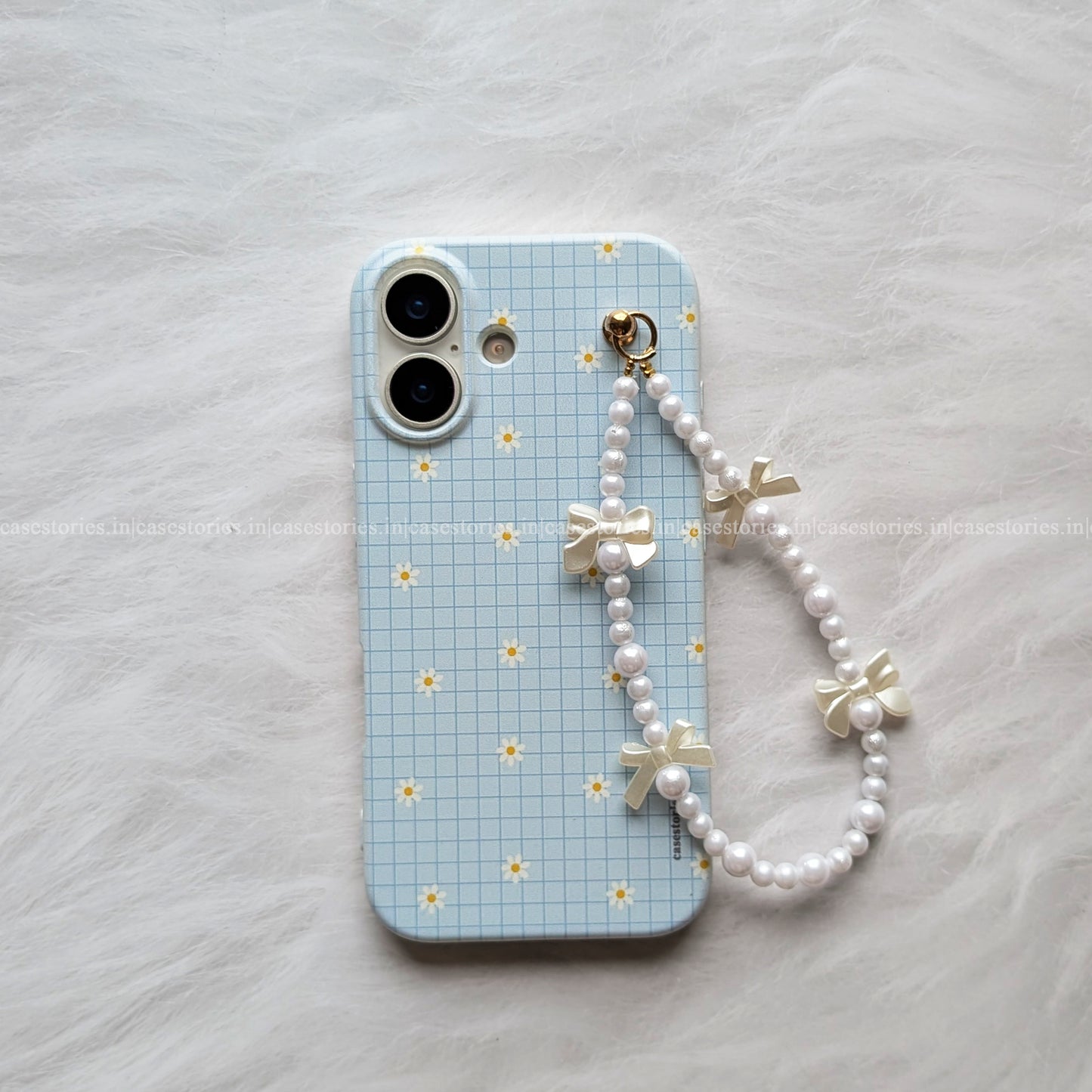 Blue Daisy Grid Chain Case