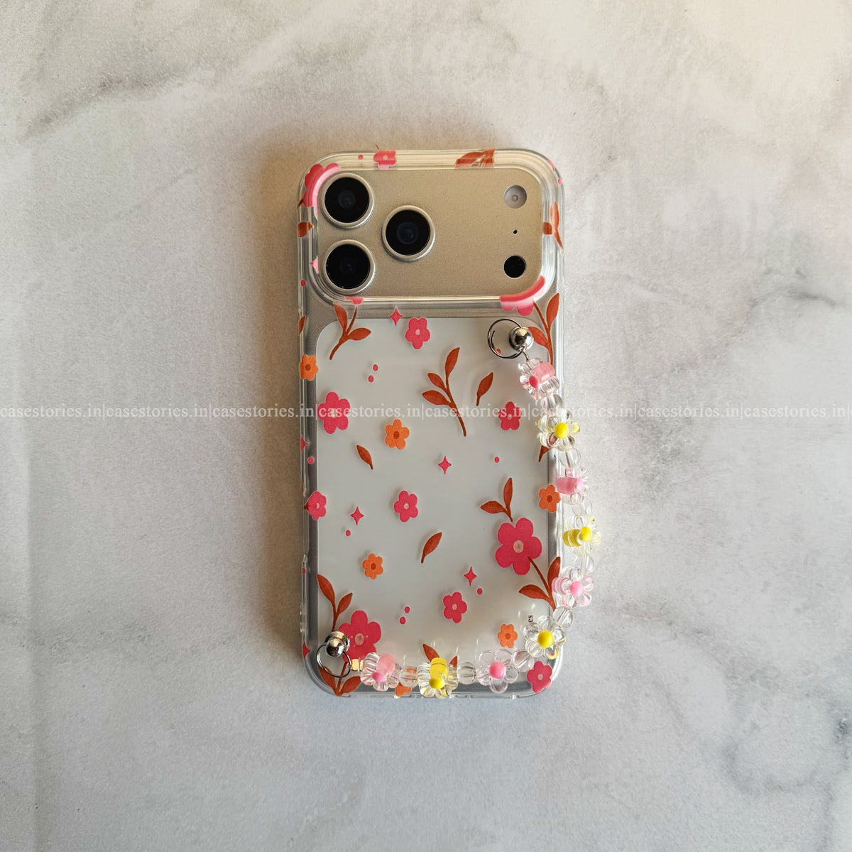 Peachy Petal Transparent Chain Case