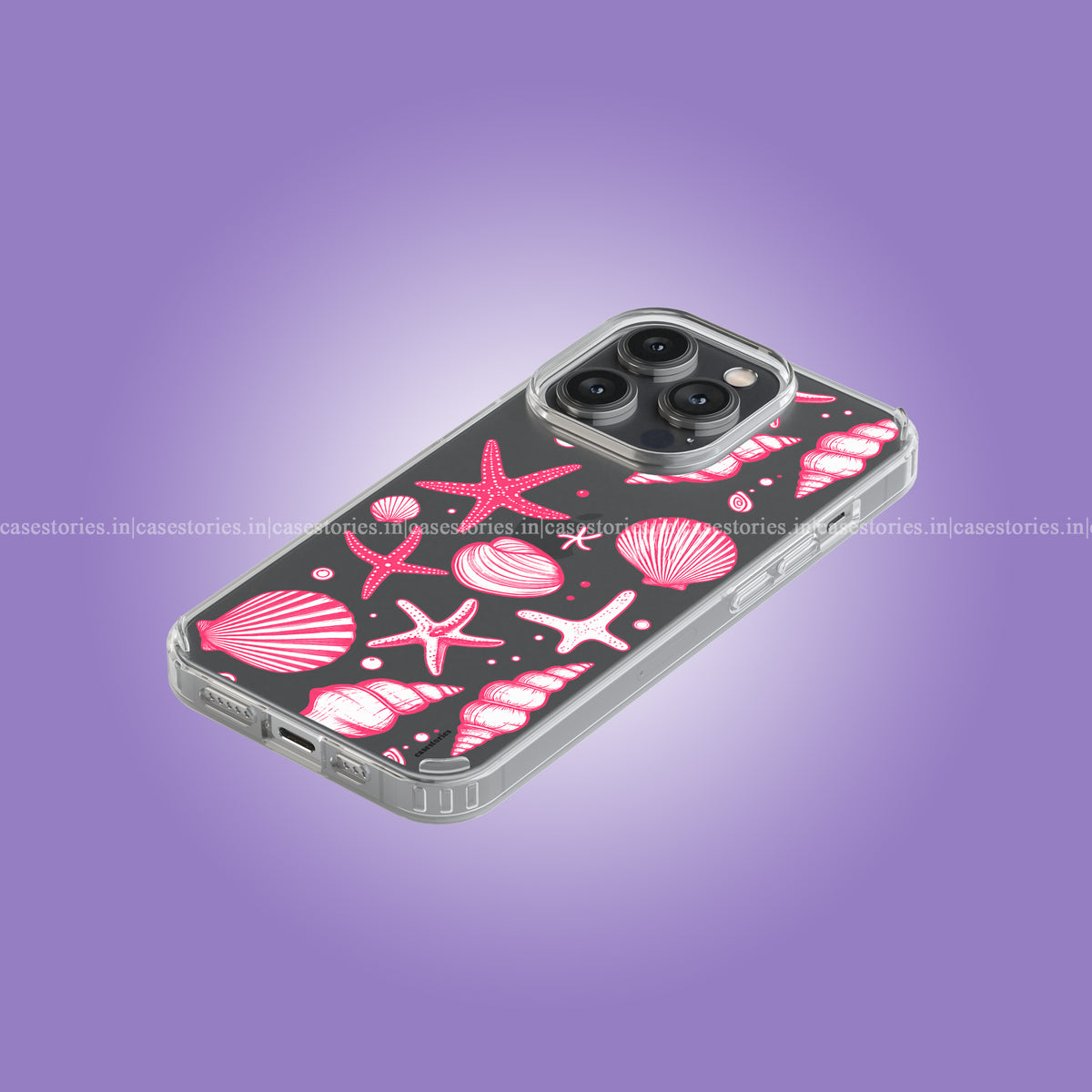 Pink Shell Sketch Clear Soft Case