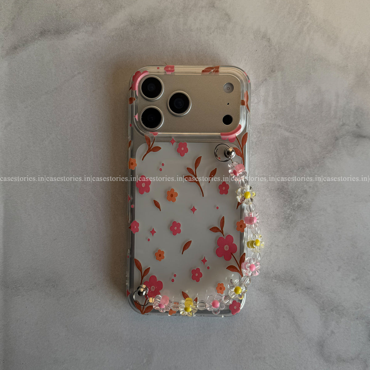Peachy Petal Transparent Chain Case