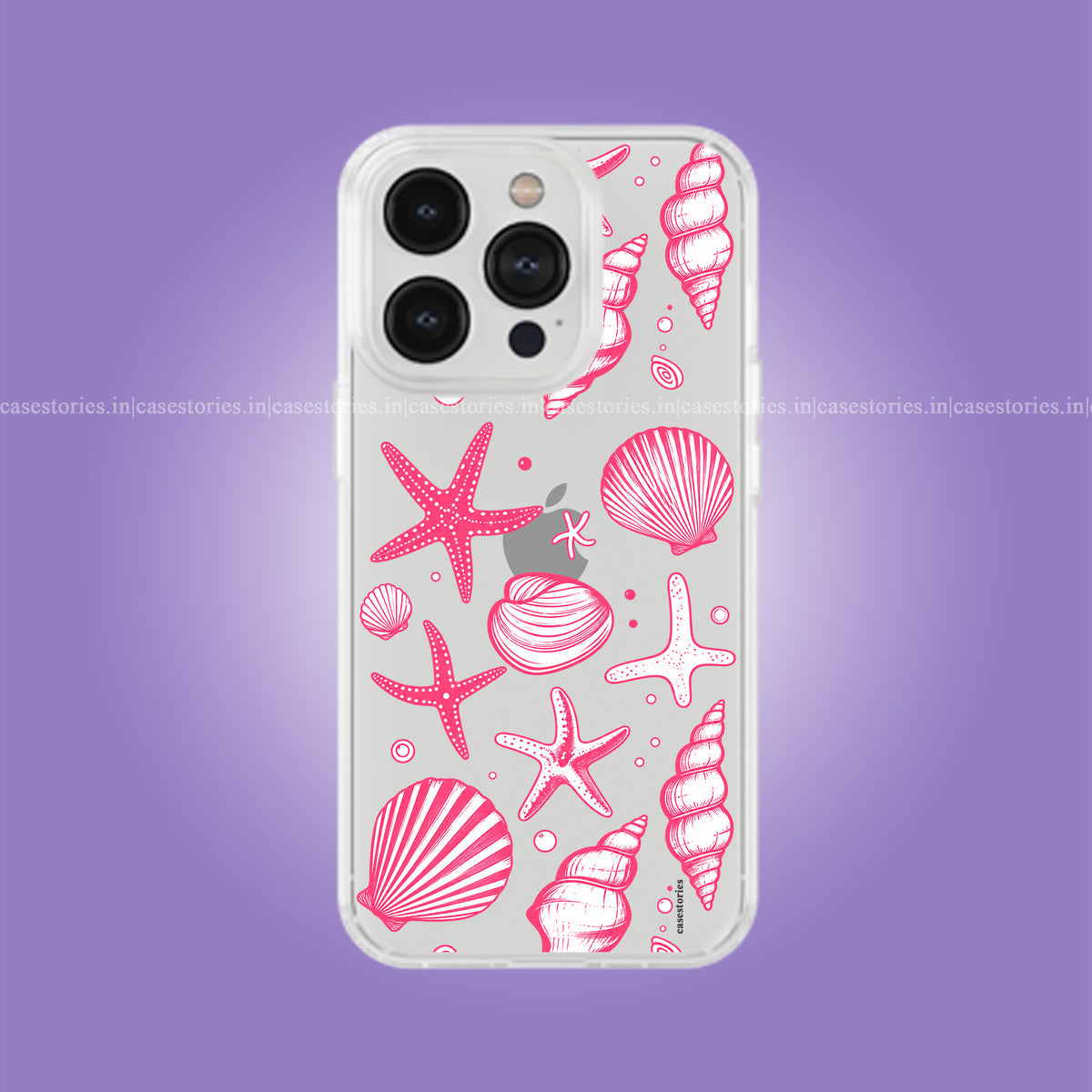 Pink Shell Sketch Clear Soft Case