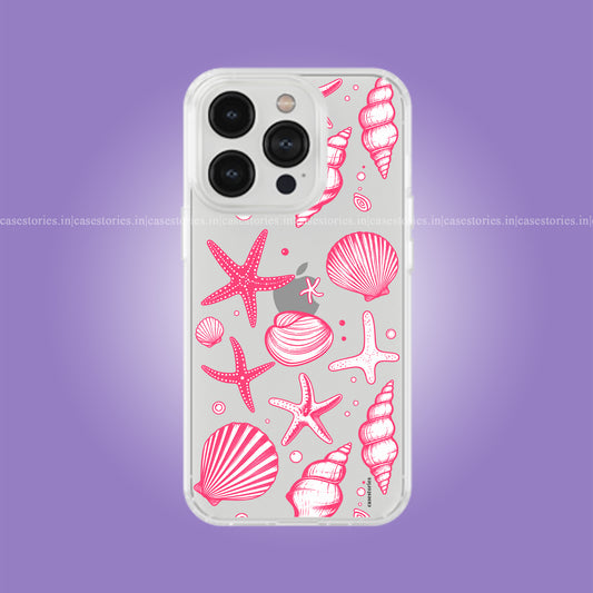 Pink Shell Sketch Clear Soft Case