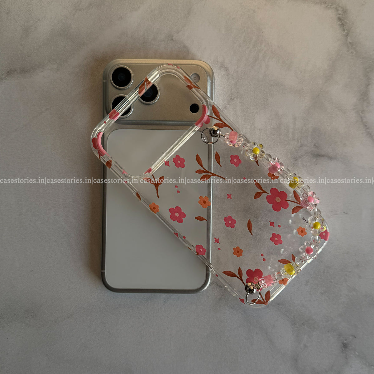 Peachy Petal Transparent Chain Case
